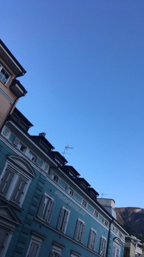 Clear blue sky in Bolzano