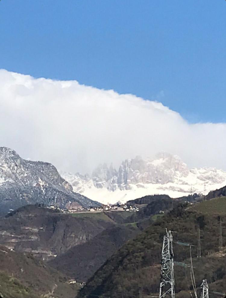 Clear blue sky in Bolzano