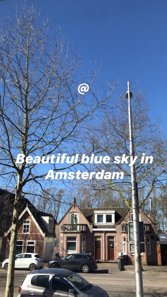 Clear blue sky in Amsterdam